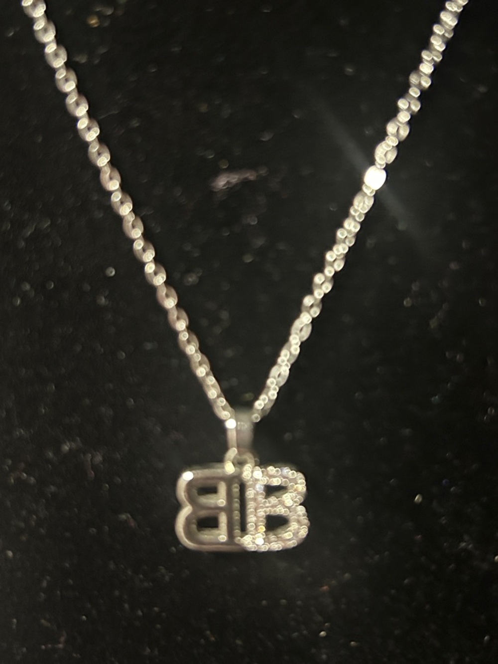 Silver Double-B Pendant Necklace - Elegant Women’s Jewelry - Picture 3 of 5